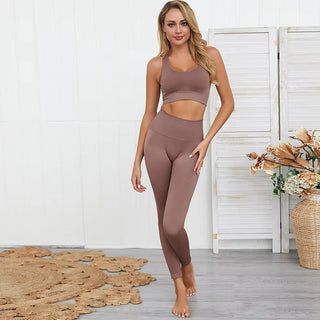Hyperflex Seamless 2-Piece Athletic Set: Long Sleeve Crop Top & High-Waist Leggings