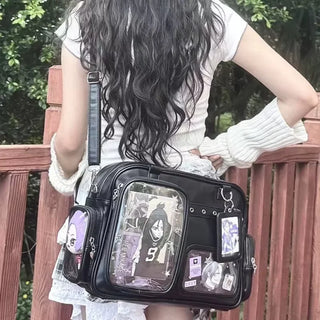 Y2K Ita Bag | Large Transparent Backpack with DIY Badge Display for Concerts & Lolita Fashion