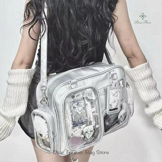 Y2K Ita Bag | Large Transparent Backpack with DIY Badge Display for Concerts & Lolita Fashion