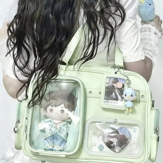 Y2K Ita Bag | Large Transparent Backpack with DIY Badge Display for Concerts & Lolita Fashion