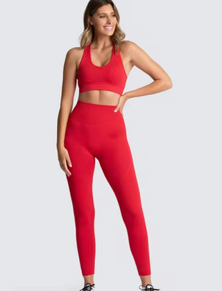 Hyperflex Seamless 2-Piece Athletic Set: Long Sleeve Crop Top & High-Waist Leggings