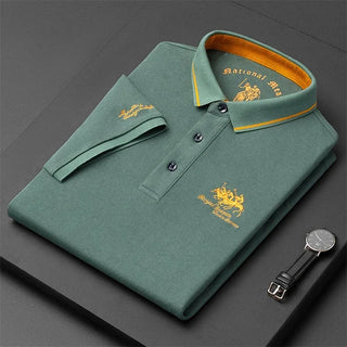 Men's Casual Short Sleeve Embroidered Polo Shirt - Summer Comfortable Wear