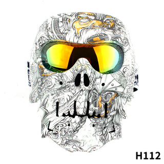 Skull Full Face Mask & HD Goggles – Windproof Cycling Off-Road Motorcycle Mask
