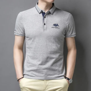 Men's Casual Short Sleeve Embroidered Polo Shirt - Summer Comfortable Wear