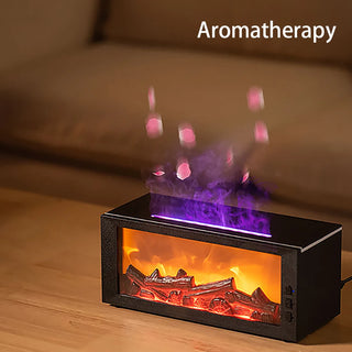 Flame Effect Essential Oil Diffuser & Humidifier 300ml – Aromatherapy Mist, Remote Control, Timer & Auto Shut-Off for Bedroom Home