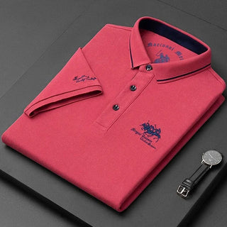 Men's Casual Short Sleeve Embroidered Polo Shirt - Summer Comfortable Wear