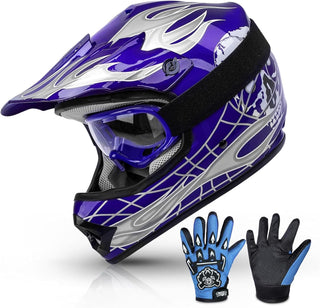 TCMT Youth Motocross Helmet Gear Set - DOT Approved Dirt Bike ATV MX Full Face