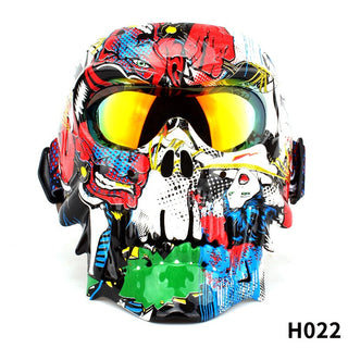 Skull Full Face Mask & HD Goggles – Windproof Cycling Off-Road Motorcycle Mask