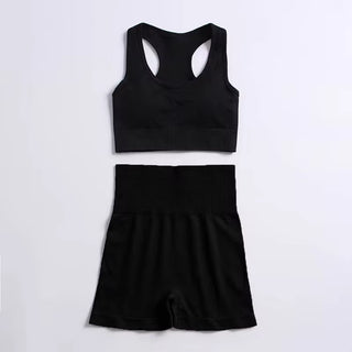 Hyperflex Seamless 2-Piece Athletic Set: Long Sleeve Crop Top & High-Waist Leggings