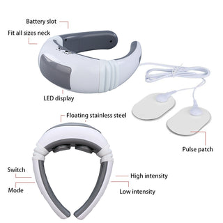 Electric Cervical Pulse Neck Massager Muscle Relax Massage Magnetic Therapy US