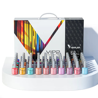 Gel Nail Polish 7.5ml Set VIP4 - Hema-Free Soak Off Base and No Wipe Topcoat - UV LED Varnish Kit