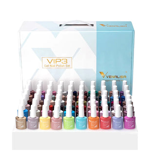 Gel Nail Polish 7.5ml Set VIP4 - Hema-Free Soak Off Base and No Wipe Topcoat - UV LED Varnish Kit
