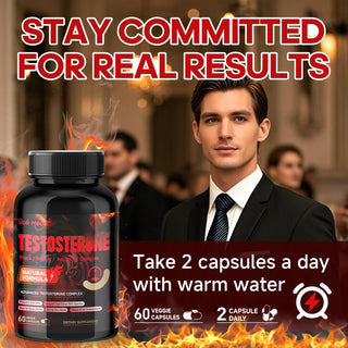 Quit Mood Men’s Testosterone Booster Capsules – Maca Root 100mg & Shilajit 50mg Supplement for Energy, Stamina, Hormone Balance & Men’s Vitality Support – 60 Capsules