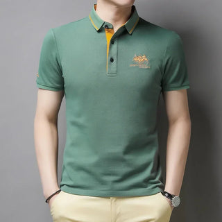 Men's Casual Short Sleeve Embroidered Polo Shirt - Summer Comfortable Wear