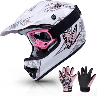 TCMT Youth Motocross Helmet Gear Set - DOT Approved Dirt Bike ATV MX Full Face