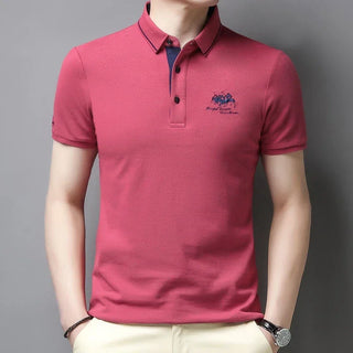 Men's Casual Short Sleeve Embroidered Polo Shirt - Summer Comfortable Wear
