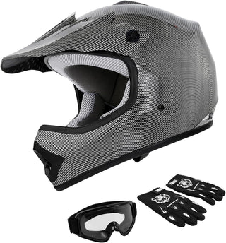 TCMT Youth Motocross Helmet Gear Set - DOT Approved Dirt Bike ATV MX Full Face