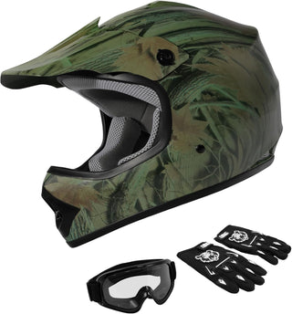 TCMT Youth Motocross Helmet Gear Set - DOT Approved Dirt Bike ATV MX Full Face