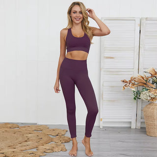 Hyperflex Seamless 2-Piece Athletic Set: Long Sleeve Crop Top & High-Waist Leggings