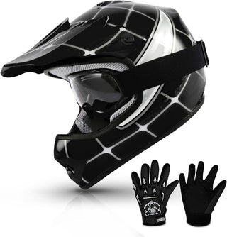 TCMT Youth Motocross Helmet Gear Set - DOT Approved Dirt Bike ATV MX Full Face