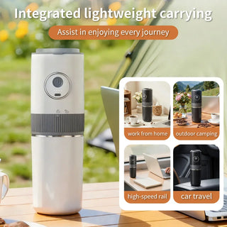Portable Electric Coffee Grinder & Pour-Over Maker | 2-in-1 Travel Coffee Machine for Camping, Office & Outdoor Use