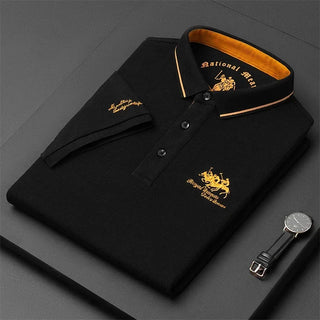 Men's Casual Short Sleeve Embroidered Polo Shirt - Summer Comfortable Wear