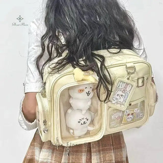 Y2K Ita Bag | Large Transparent Backpack with DIY Badge Display for Concerts & Lolita Fashion