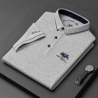 Men's Casual Short Sleeve Embroidered Polo Shirt - Summer Comfortable Wear