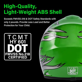 TCMT Youth Motocross Helmet Gear Set - DOT Approved Dirt Bike ATV MX Full Face