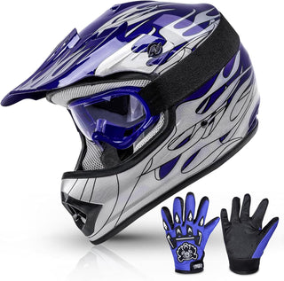 TCMT Youth Motocross Helmet Gear Set - DOT Approved Dirt Bike ATV MX Full Face